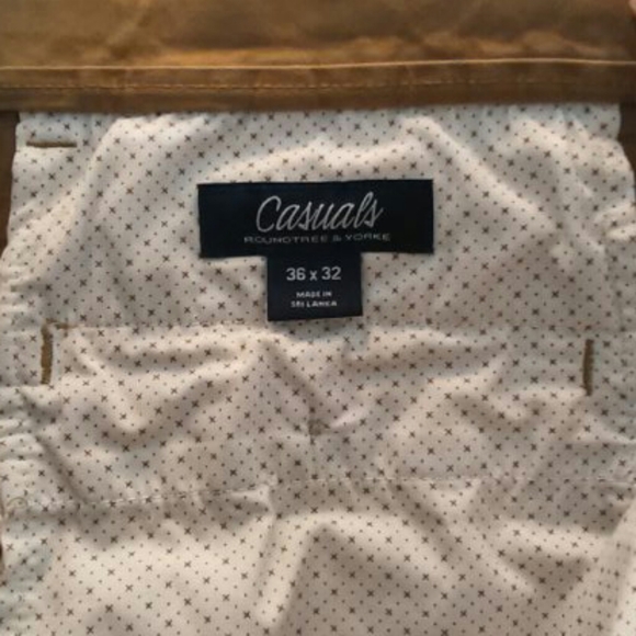 Roundtree & Yorke Casuals Cotton Blend Khaki/Chino Pants 36-32 - Picture 7 of 13